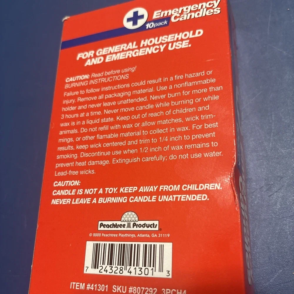 Peachtree Products 10 Pack Emergency Candles NOS Unopened Household 2002
